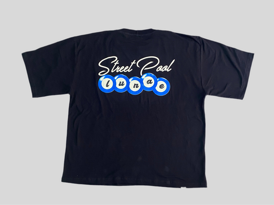 Camiseta Box Fit "Billar" Negra