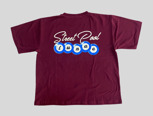 Camiseta Box Fit "Billar" Vino
