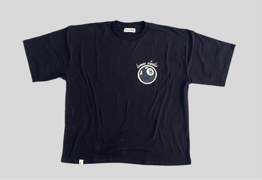 Camiseta Box Fit "Billar" Negra